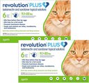 Revolution Plus Topical Solution for Cats, 11.1-22 lbs, (Green Box), 12 Doses (12-mos. supply)
