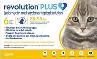 Revolution Plus Topical Solution for Cats, 2.8-5.5 lbs, (Gold Box), 6 Doses (6-mos. supply)
