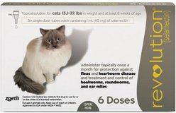 Revolution Topical Solution for Cats, 15.1-22 lbs, (Taupe Box), 6 Doses (6-mos. supply)