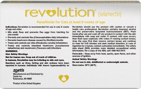 Show full view: Revolution Topical Solution for Cats, 15.1-22 lbs, (Taupe Box), 6 Doses (6-mos. supply) slide 2 of 11