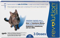 Revolution Topical Solution for Cats, 5.1-15 lbs, (Blue Box), 3 Doses (3-mos. supply)