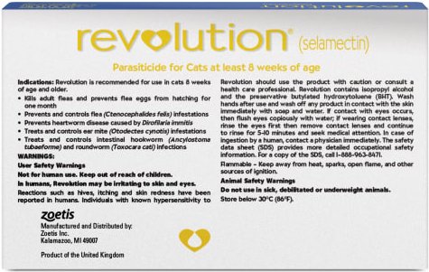Show full view: Revolution Topical Solution for Cats, 5.1-15 lbs, (Blue Box), 6 Doses (6-mos. supply) slide 2 of 11