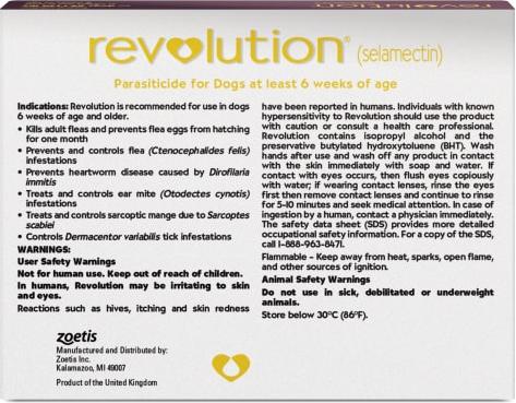 Show full view: Revolution Topical Solution for Dogs, 85.1-130 lbs, (Plum Box), 3 Doses (3-mos. supply) slide 2 of 11