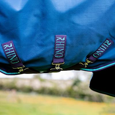 Show full view: Rhino Plus Turnout Horse Sheet, Navy,Grey,Aqua & Grey, 72 slide 4 of 6