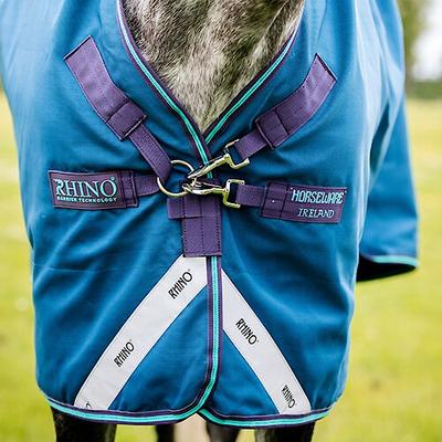 Show full view: Rhino Plus Turnout Horse Sheet, Navy,Grey,Aqua & Grey, 75 slide 5 of 6