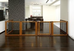 Richell 6-Panel Convertible Elite Dog & Cat Gate, Brown slide 2 of 8