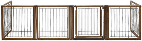 Show full view: Richell 6-Panel Convertible Elite Dog & Cat Gate, Brown slide 4 of 12