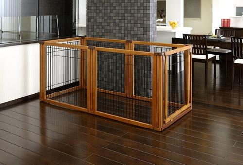 Show full view: Richell 6-Panel Convertible Elite Dog & Cat Gate, Brown slide 5 of 12
