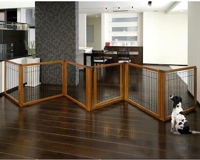 Show full view: Richell 6-Panel Convertible Elite Dog & Cat Gate, Brown slide 6 of 12