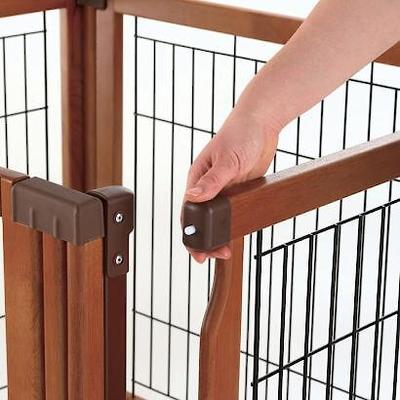 Show full view: Richell 6-Panel Convertible Elite Dog & Cat Gate, Brown slide 7 of 12