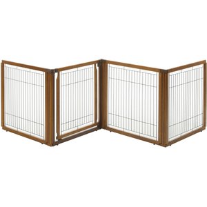 Richell Convertible Elite 4-Panel Gate for Dogs & Cats, Brown