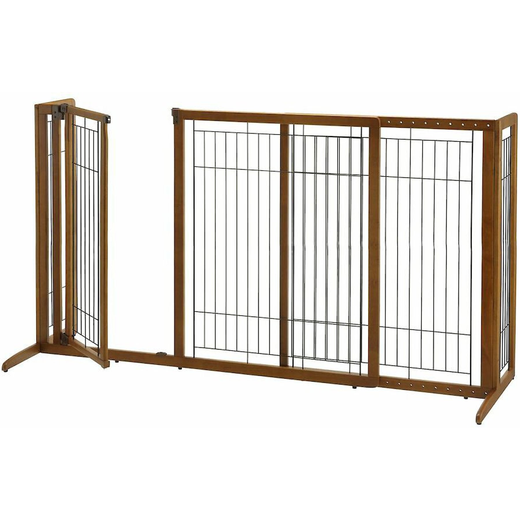 Richell Deluxe Freestanding Gate with Door for Dogs & Cats, Large