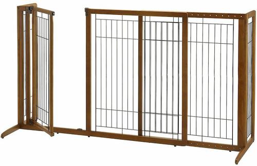 Show full view: Richell Deluxe Freestanding Gate with Door for Dogs & Cats, Large slide 1 of 4