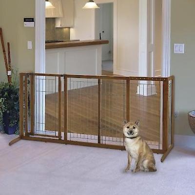 Show full view: Richell Deluxe Freestanding Gate with Door for Dogs & Cats, Medium slide 1 of 9