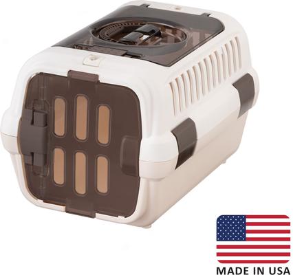 Show full view: Richell Double Door Cat & Dog Carrier, White/Beige, Small slide 3 of 3