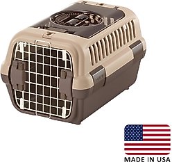 Richell Double Door Dog & Cat Carrier, Soft Tan & Brown, Small