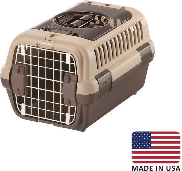 Show full view: Richell Double Door Dog & Cat Carrier, Soft Tan & Brown, Small slide 1 of 7