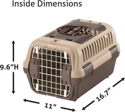 Richell Double Door Dog & Cat Carrier, Soft Tan & Brown, Small slide 2 of 6
