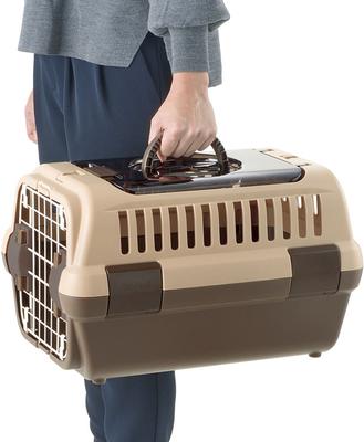 Show full view: Richell Double Door Dog & Cat Carrier, Soft Tan & Brown, Small slide 4 of 7