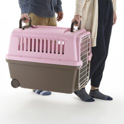 Richell E-Z Mobile Dog & Cat Carrier, Soft Pink/Brown, Small/Medium slide 2 of 2