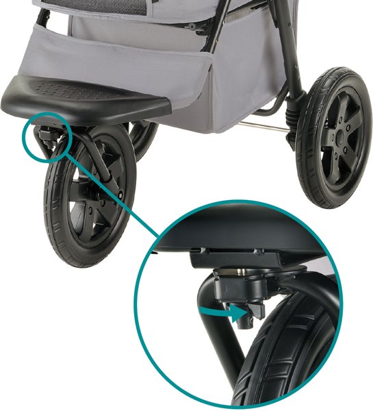 Show full view: Richell Easy Collapsible Jogging Dog & Cat Stroller, Gray slide 8 of 10