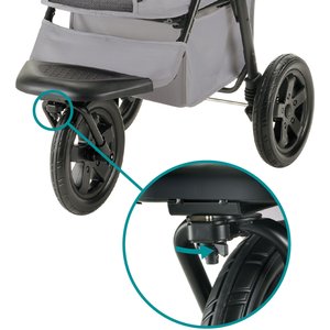 Richell Easy Collapsible Jogging Dog & Cat Stroller, Gray