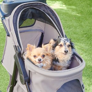 Richell Easy Collapsible Jogging Dog & Cat Stroller, Gray