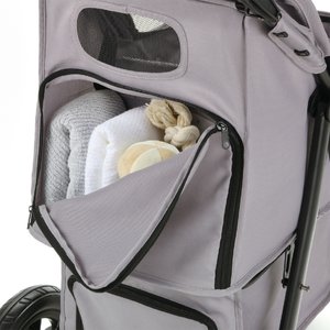 Richell Easy Collapsible Jogging Dog & Cat Stroller, Gray