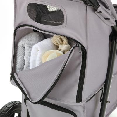 Show full view: Richell Easy Collapsible Jogging Dog & Cat Stroller, Gray slide 5 of 10