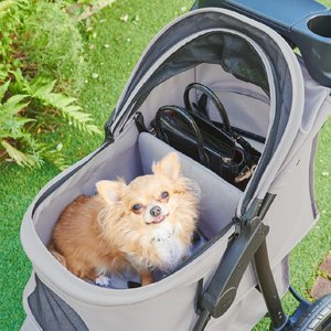 Richell Easy Collapsible Jogging Dog & Cat Stroller, Gray