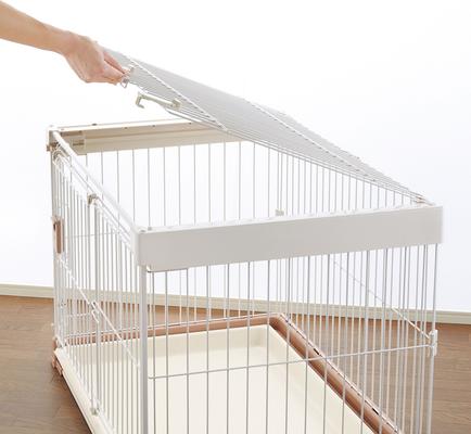 Show full view: Richell Easy-Open 3-Way Door Wire Dog Crate, White & Tan slide 7 of 9
