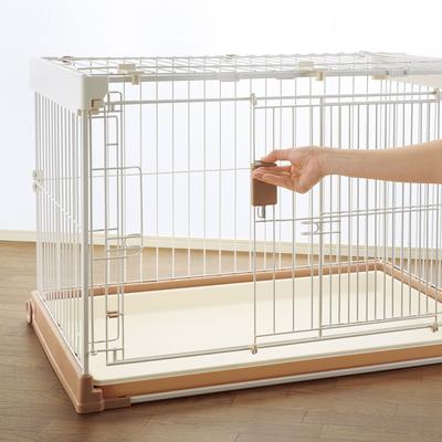 Show full view: Richell Easy-Open 3-Way Door Wire Dog Crate, White & Tan slide 5 of 9