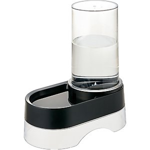 Richell Elevated Gravity Water Dispenser Dog & Cat Bowl, Black, 1-gal