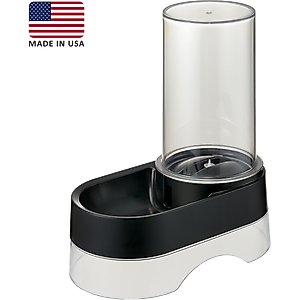 Richell Elevated Gravity Water Dispenser Dog & Cat Bowl, Black, 1-gal