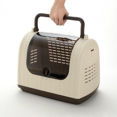 Show full view: Richell Faux Wicker Dog & Cat Carrier, Ivory slide 4 of 8