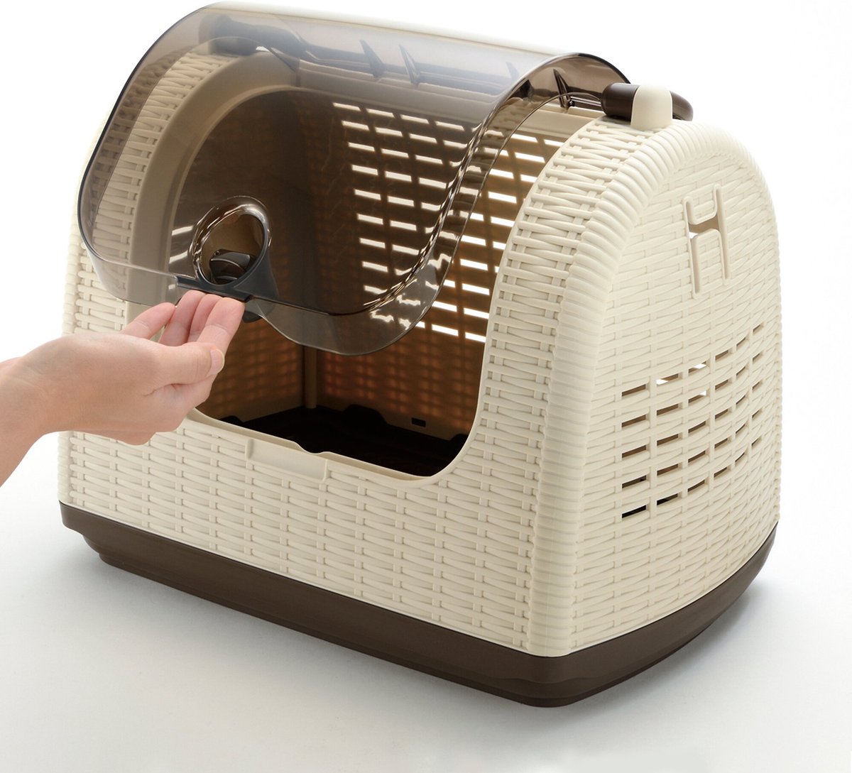 Richell Faux Wicker Dog & Cat Carrier