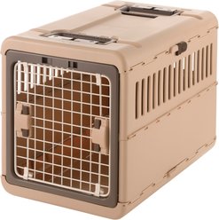 Richell Foldable Dog & Cat Carrier, Brown, Medium