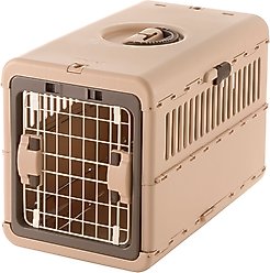 Richell Foldable Dog & Cat Carrier, Brown, Small