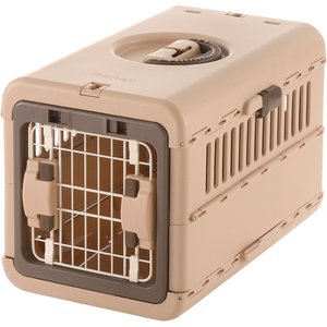 Richell Foldable Dog & Cat Carrier, Brown, X-Small