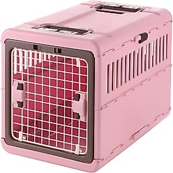 Richell Foldable Dog & Cat Carrier, Soft Pink & Brown, Medium