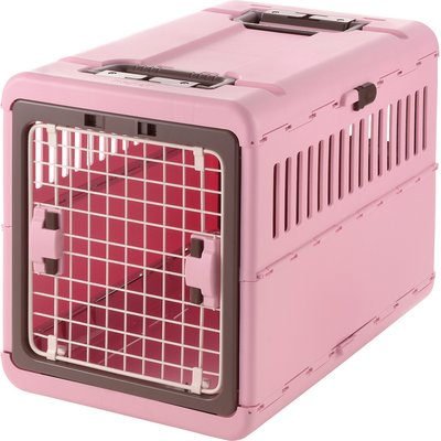 Richell Richell Foldable Dog & Cat Carrier, Soft Pink & Brown, Medium