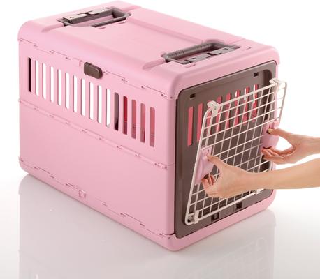 Show full view: Richell Foldable Dog & Cat Carrier, Soft Pink & Brown, Medium slide 4 of 9