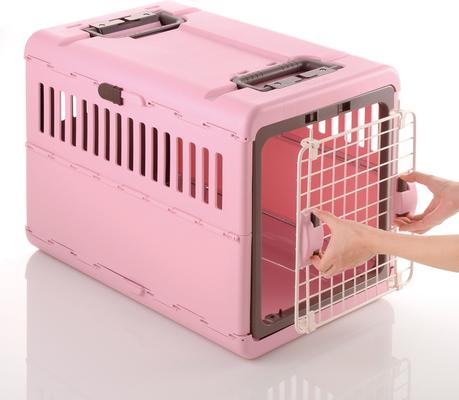 Show full view: Richell Foldable Dog & Cat Carrier, Soft Pink & Brown, Medium slide 5 of 9