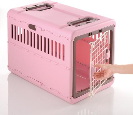 Show full view: Richell Foldable Dog & Cat Carrier, Soft Pink & Brown, Medium slide 6 of 9