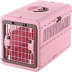 Richell Foldable Dog & Cat Carrier, Soft Pink & Brown, Small