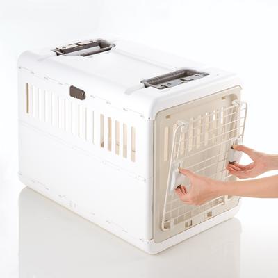 Show full view: Richell Foldable Dog & Cat Carrier, White & Beige, Medium slide 4 of 8