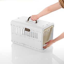 Richell Foldable Dog & Cat Carrier, White & Beige, Small slide 2 of 5