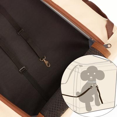 Show full view: Richell Foldable Travel 3-Way Collapsible Soft-Sided Dog & Cat Crate, Tan, Small slide 6 of 11