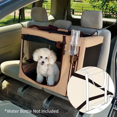 Show full view: Richell Foldable Travel 3-Way Collapsible Soft-Sided Dog & Cat Crate, Tan, Small/Medium slide 4 of 11