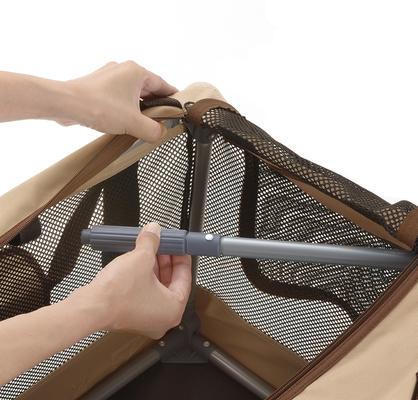 Show full view: Richell Foldable Travel 3-Way Collapsible Soft-Sided Dog & Cat Crate, Tan, Small/Medium slide 7 of 11